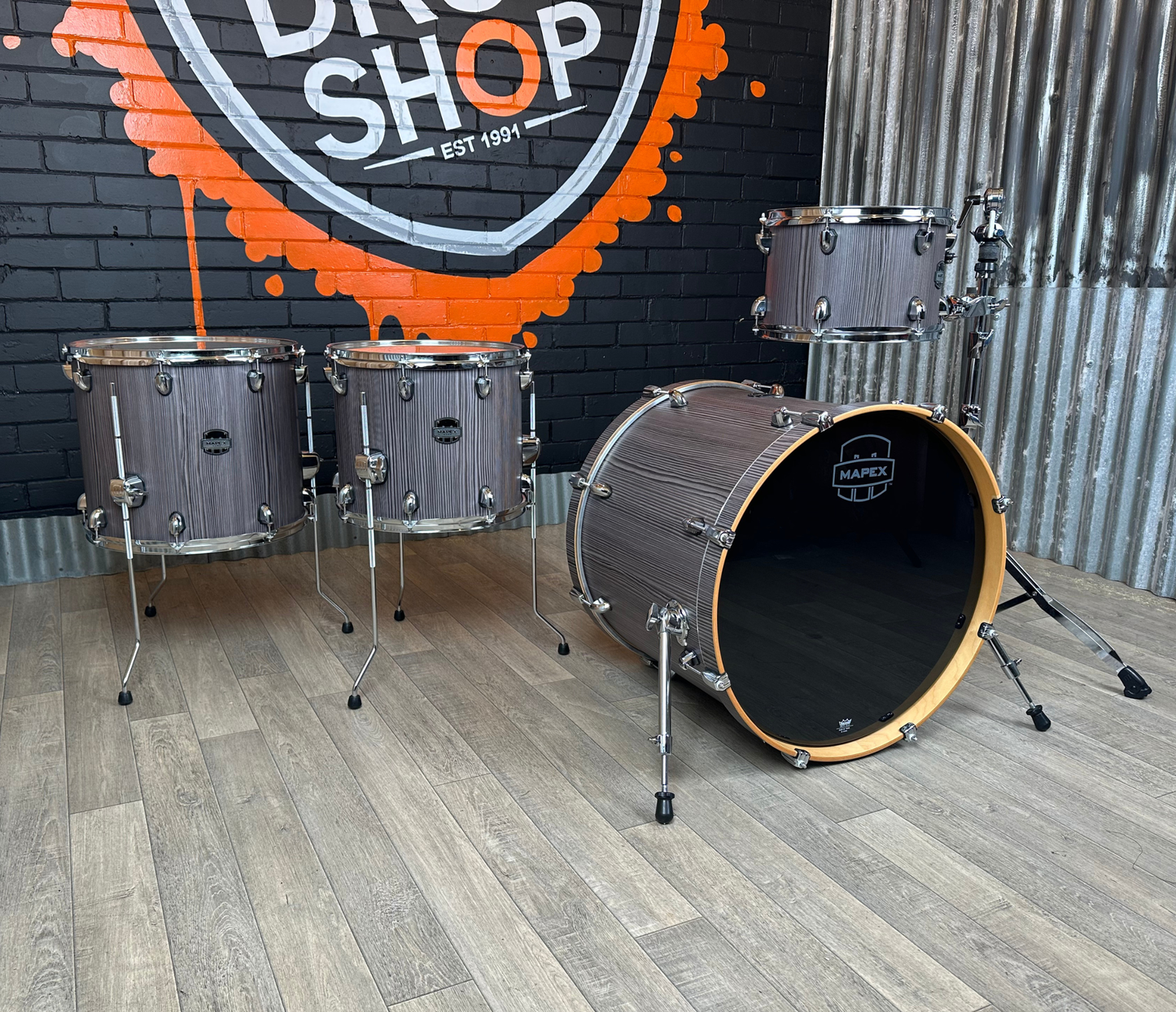 Pre Loved Mapex Mars 4-Piece Crossover Shell Pack In Smoke Wood