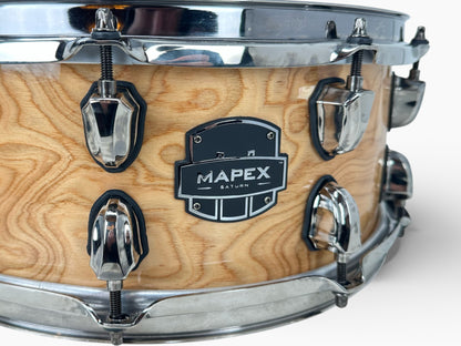Pre Loved Mapex Saturn 14" Snare Drum in Mapa Burl with Black Nickel
