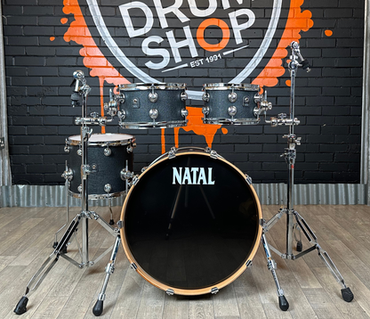 Pre Loved Natal Originals Maple 22" 4-Piece Shell Pack in Marshall Black Wrap Limited Edition