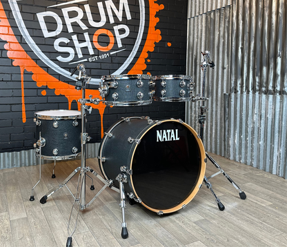 Pre Loved Natal Originals Maple 22" 4-Piece Shell Pack in Marshall Black Wrap Limited Edition