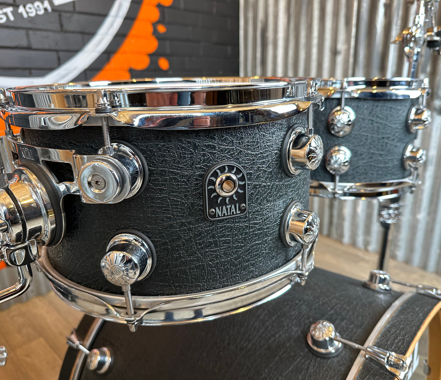 Pre Loved Natal Originals Maple 22" 4-Piece Shell Pack in Marshall Black Wrap Limited Edition