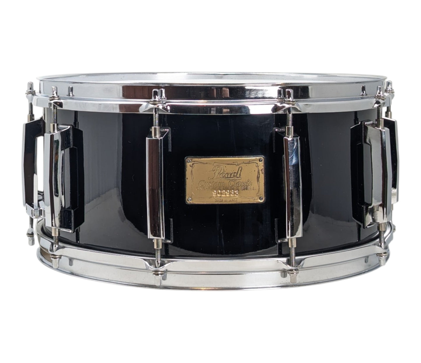 Pre Loved Pearl 14" x 6.5" Custom Classic Solid Shell Maple Snare Drum in Piano Black