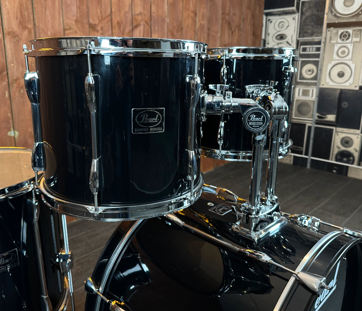 Pre Loved Pearl Export 22" 4-Piece Shell Pack in Jet Black