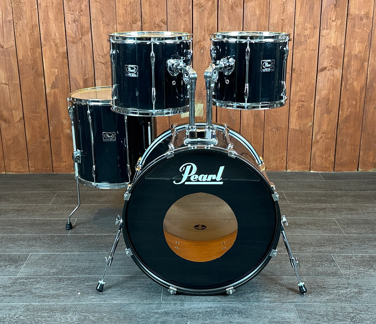 Pre Loved Pearl Export 22" 4-Piece Shell Pack in Jet Black