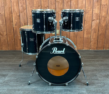 Pre Loved Pearl Export 22" 4-Piece Shell Pack in Jet Black