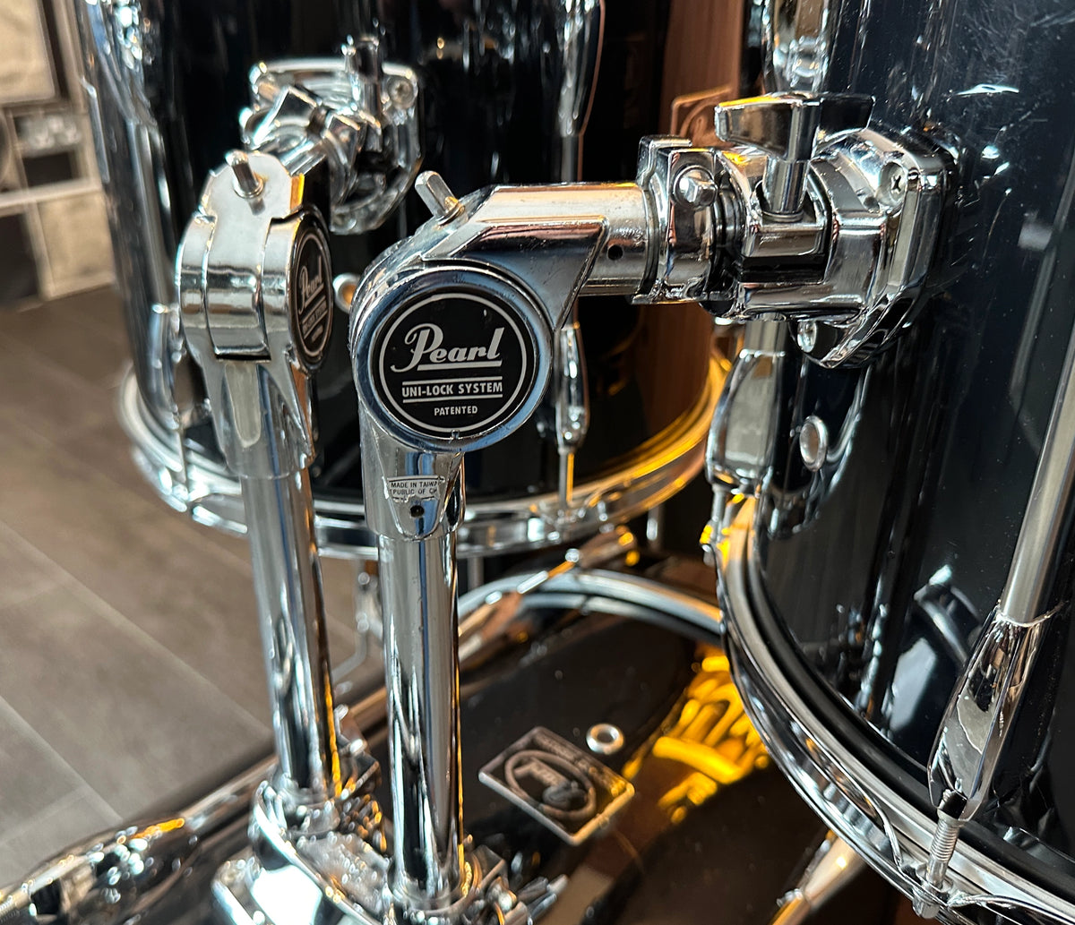Pre Loved Pearl Export 22" 4-Piece Shell Pack in Jet Black
