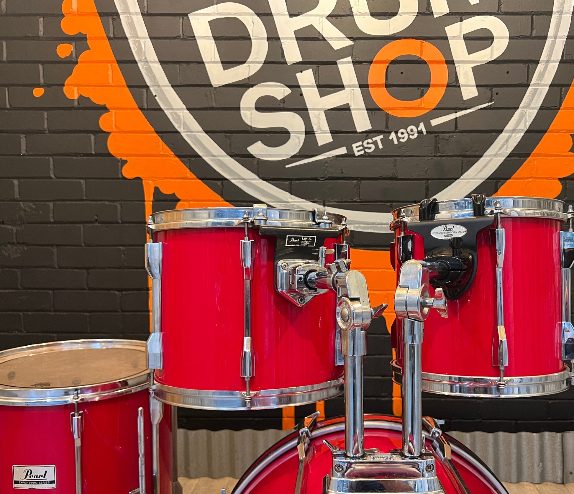 Pre Loved Pearl Export 20" 4 Piece Shell Pack in Red