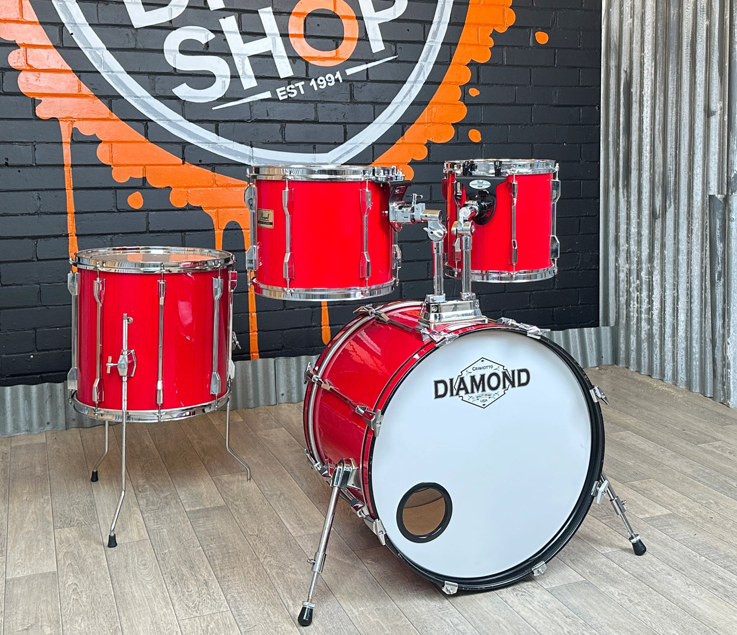 Pre Loved Pearl Export Pro Series 20" 4 Piece Shell Pack in Red