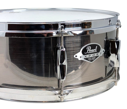 Pre Loved Pearl Export Series 14" x 5.5" Snare Drum In Smokey Chrome