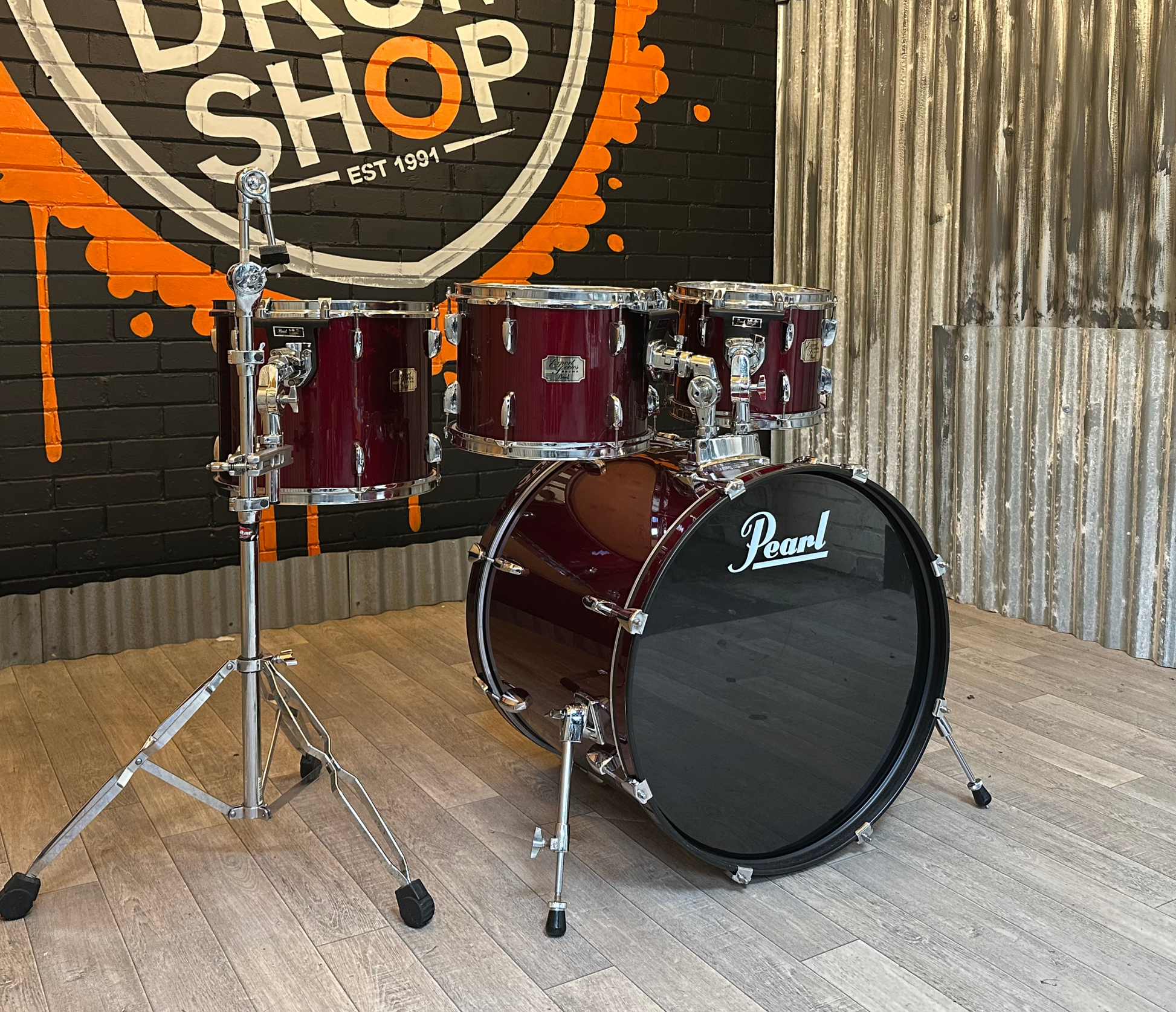 Pre Loved Pearl Export Series 22" 4-Piece Shell Pack In Red Wine