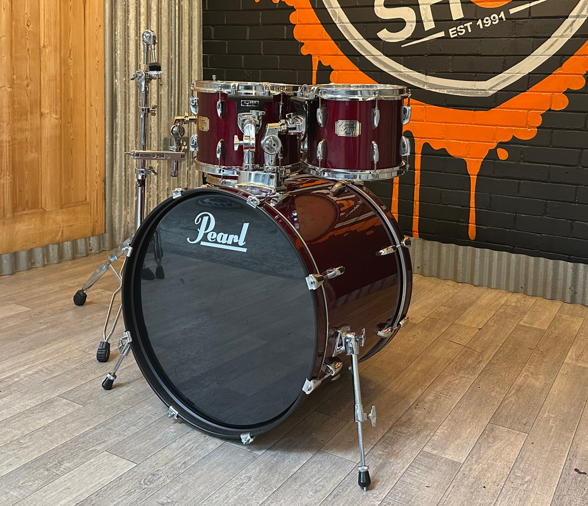 Pre Loved Pearl Export Series 22" 4-Piece Shell Pack In Red Wine