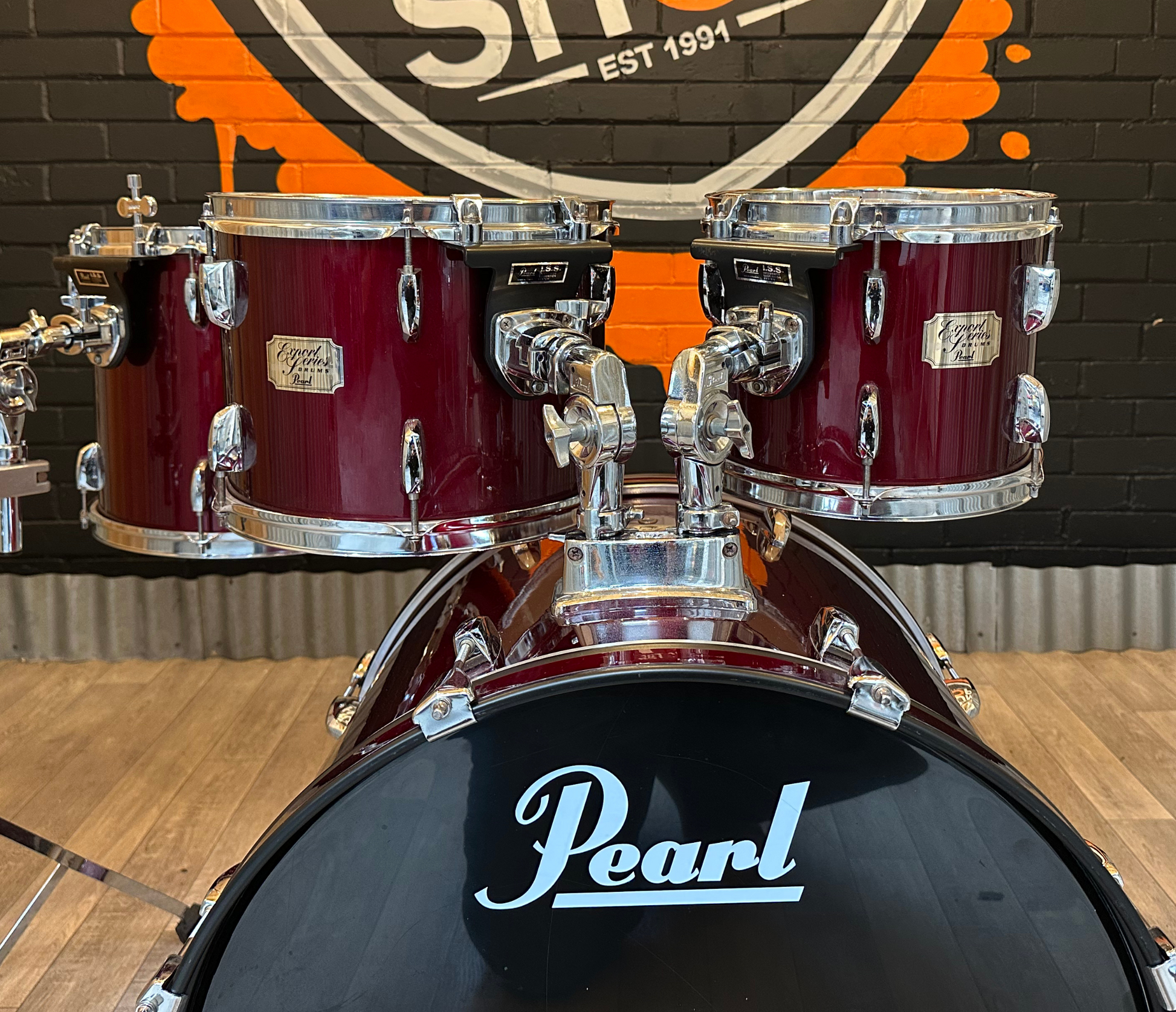 Pre Loved Pearl Export Series 22" 4-Piece Shell Pack In Red Wine