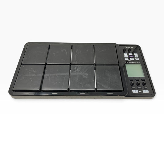 Pre Loved Roland Octapad SPD-30 black eight-pad unit angled front view