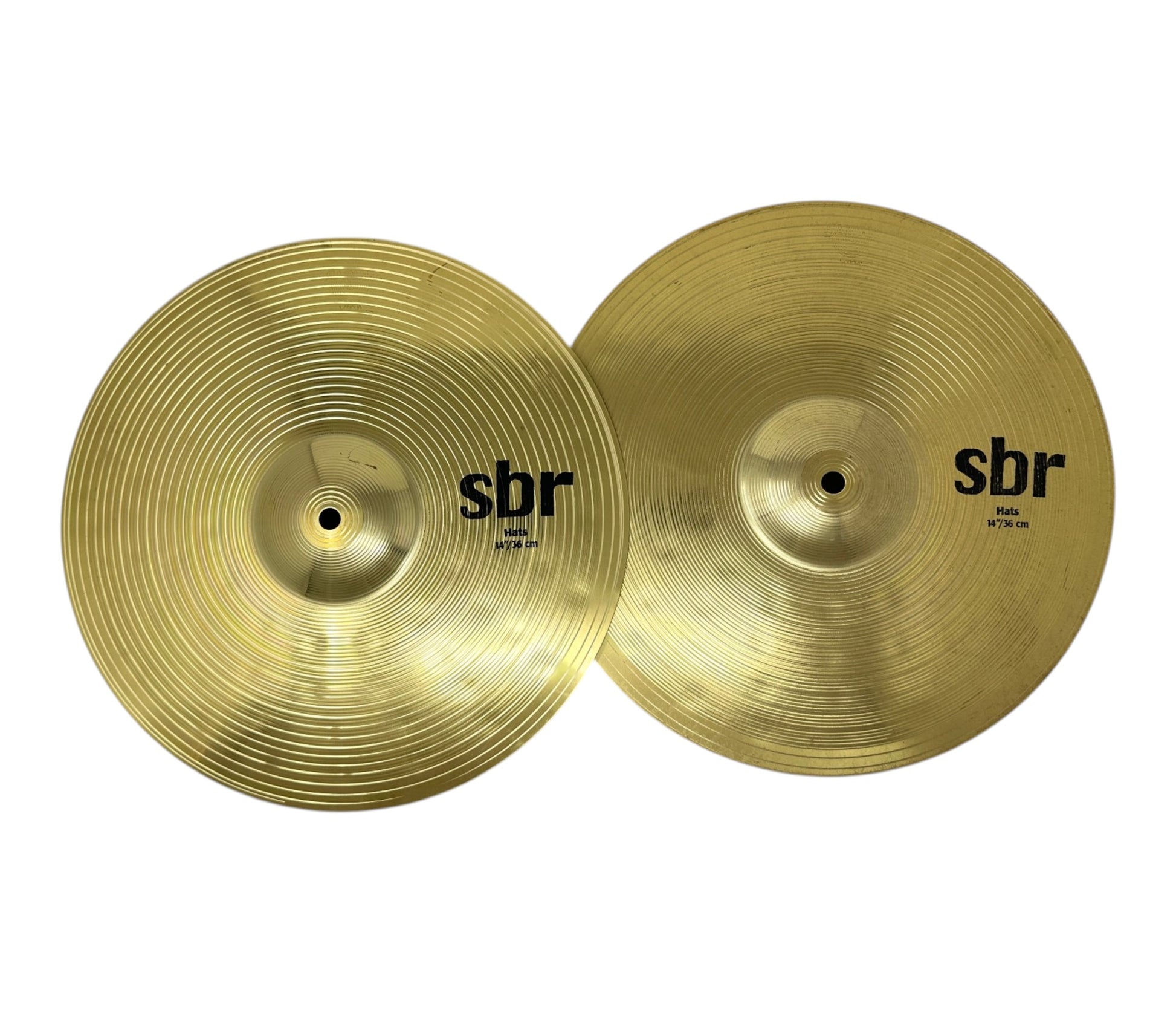 Pre-loved Sabian SBR 14-inch Hi-Hat cymbal pair – top view