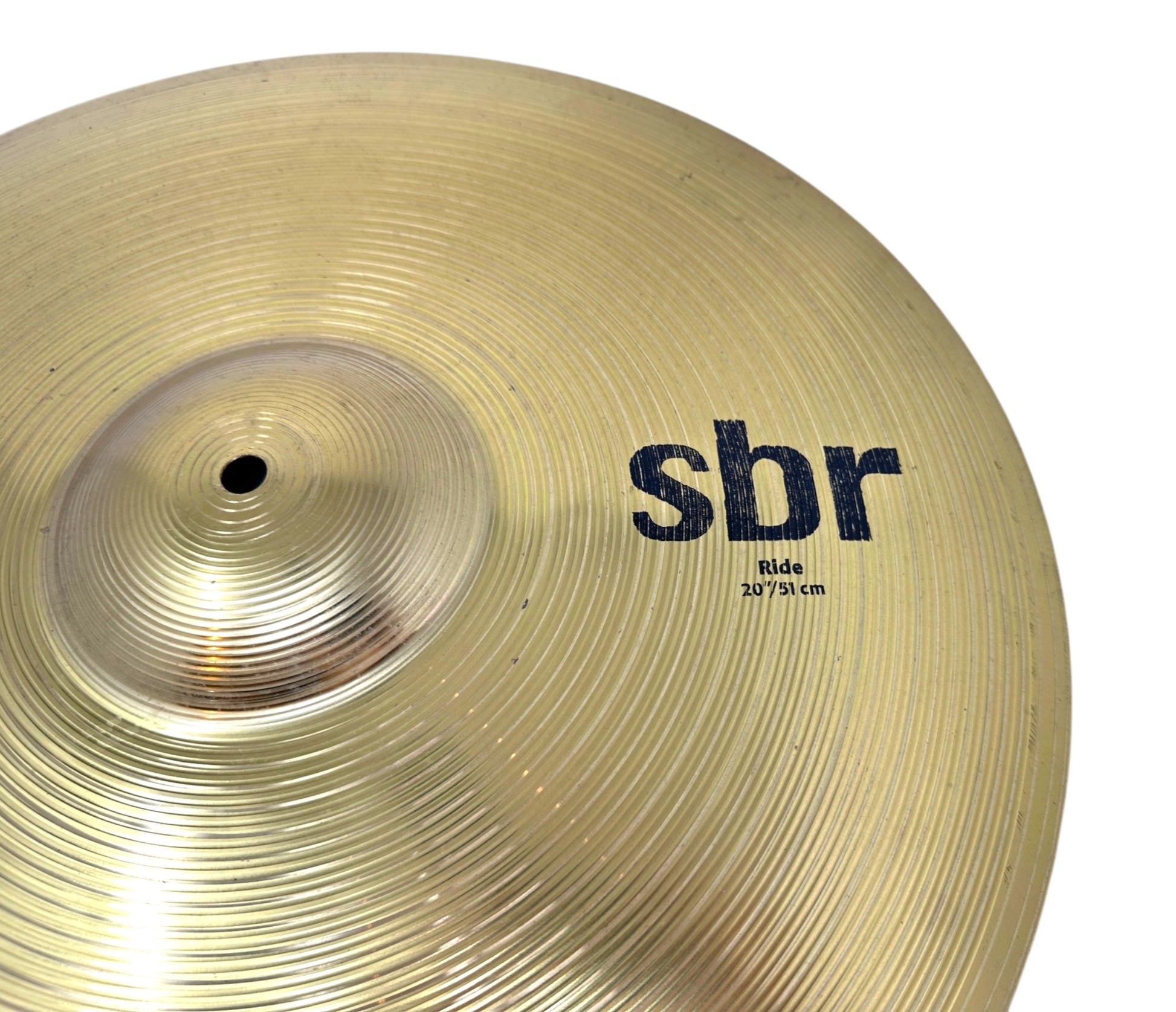 Sabian SBR 20-inch Ride logo, bell and bow detail