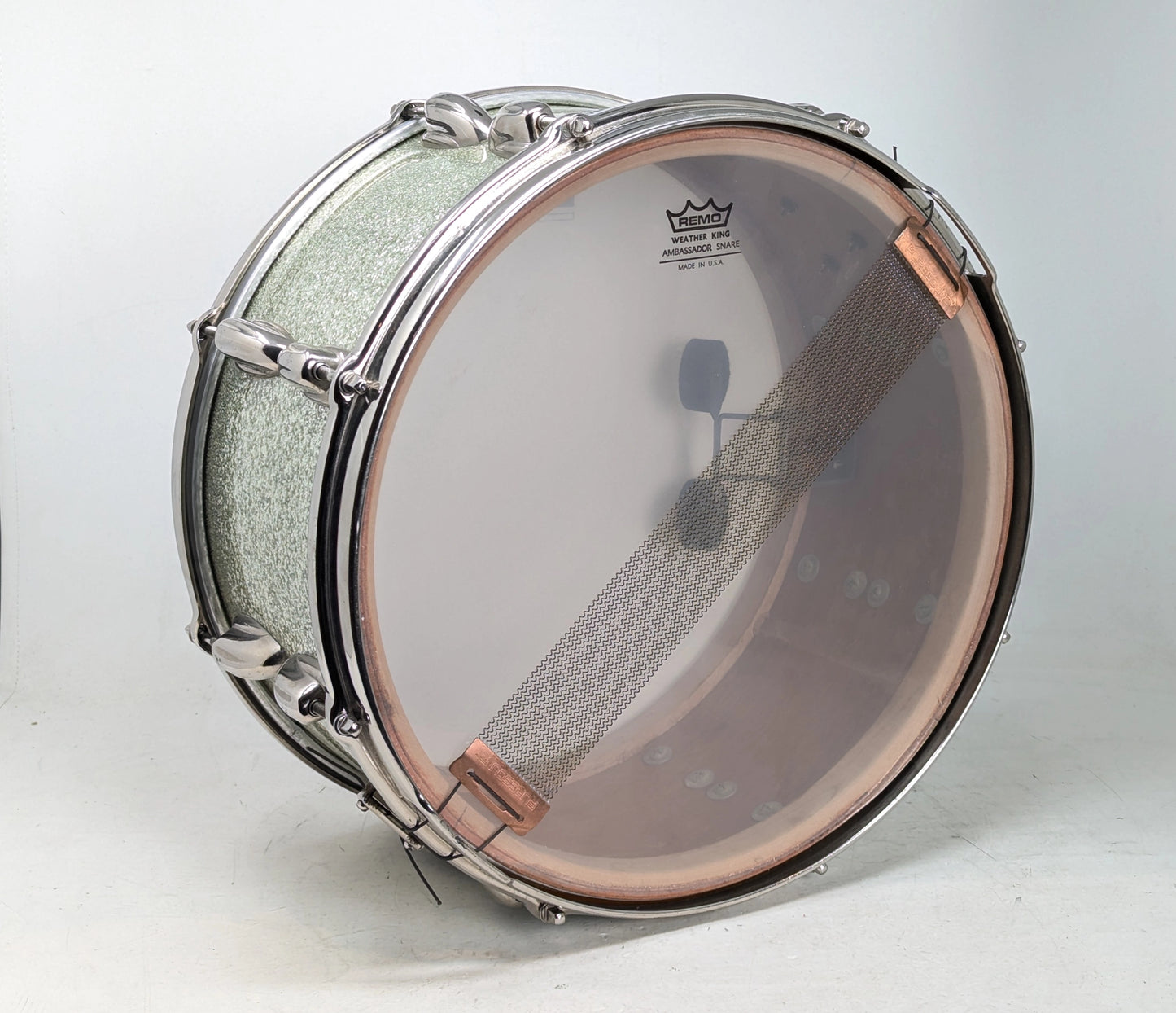 Pre Loved Slingerland 14" x 7" Hollywood Ace Mahogany Snare Drum in Silver Sparkle