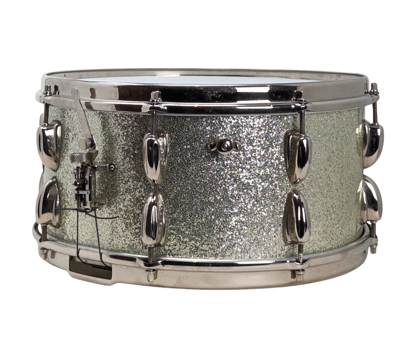 Pre Loved Slingerland 14" x 7" Hollywood Ace Mahogany Snare Drum in Silver Sparkle