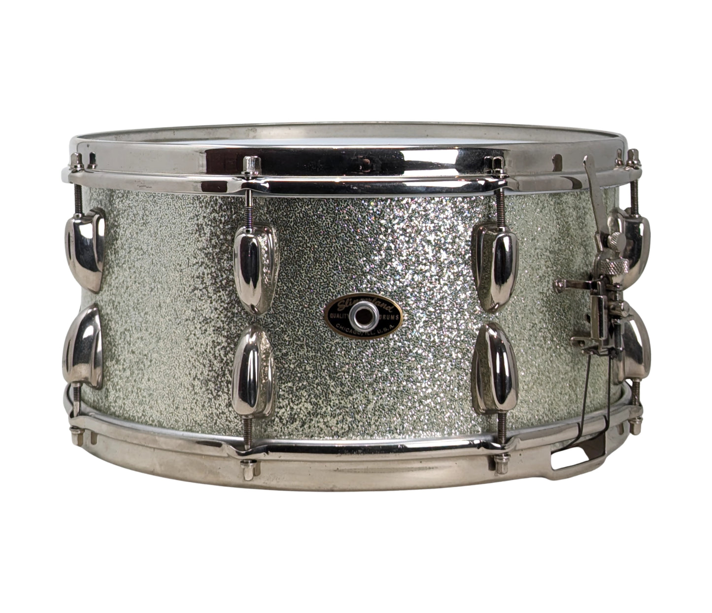 Pre Loved Slingerland 14" x 7" Hollywood Ace Mahogany Snare Drum in Silver Sparkle