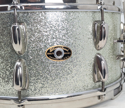 Pre Loved Slingerland 14" x 7" Hollywood Ace Mahogany Snare Drum in Silver Sparkle