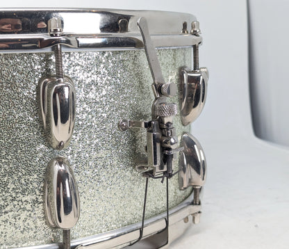 Pre Loved Slingerland 14" x 7" Hollywood Ace Mahogany Snare Drum in Silver Sparkle
