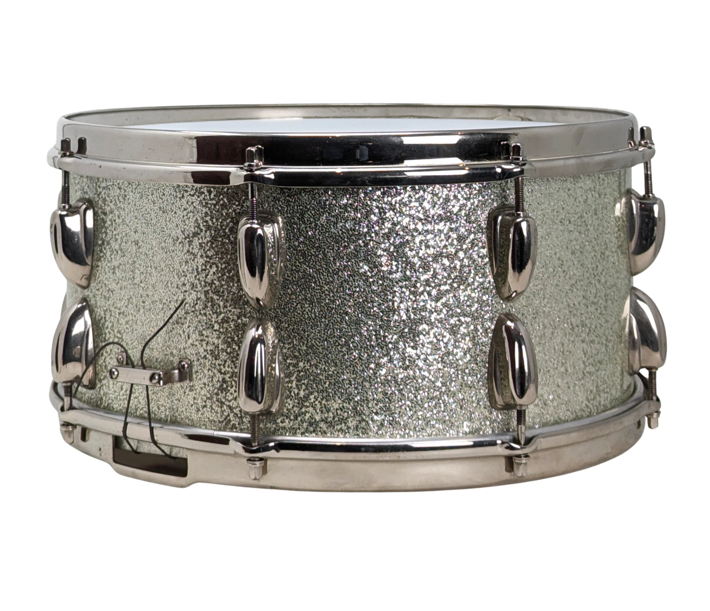 Pre Loved Slingerland 14" x 7" Hollywood Ace Mahogany Snare Drum in Silver Sparkle