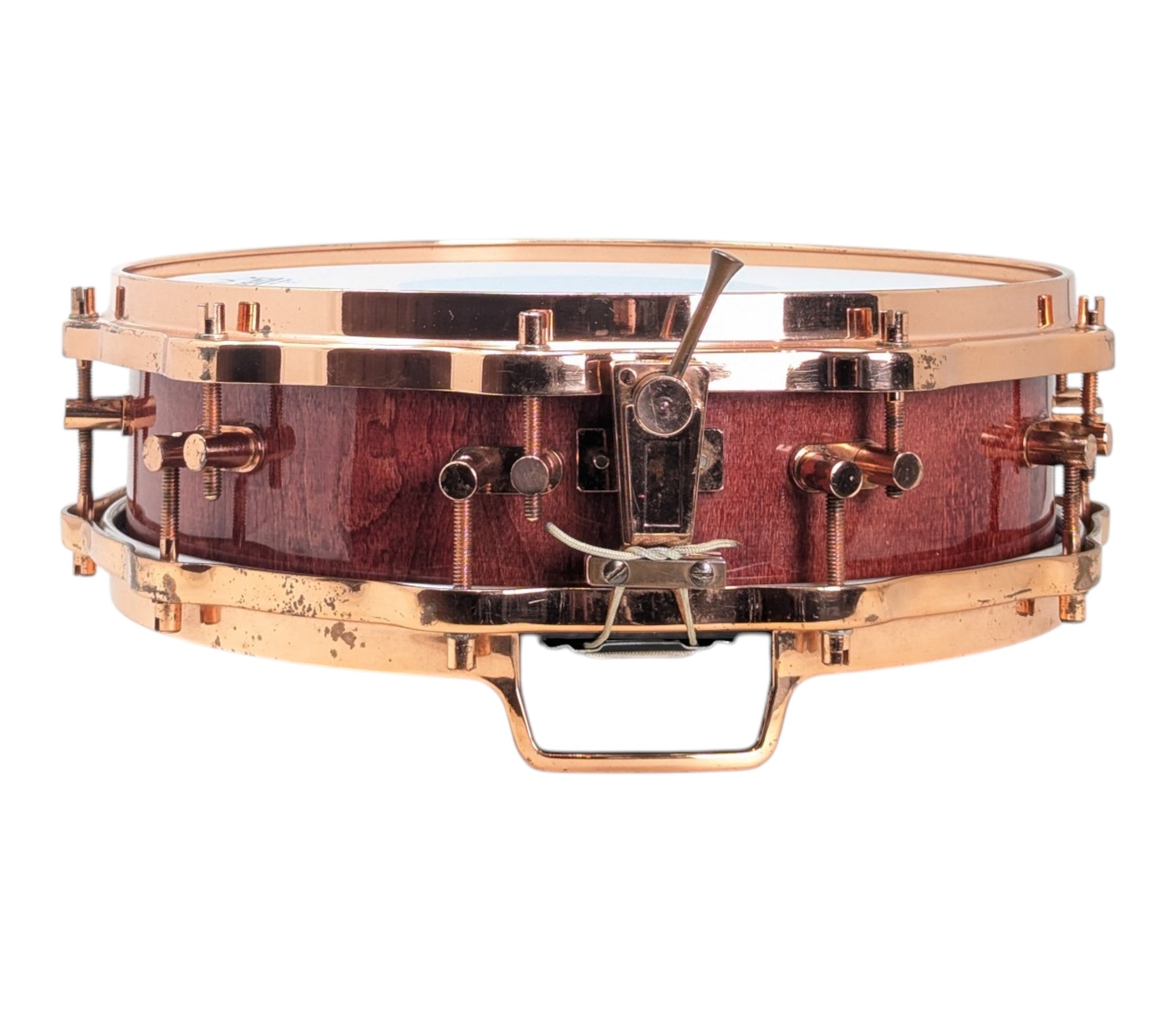 Pre Loved Sonor Hi-Lite Exclusive 14" x 4" Piccolo Snare Drum in Red Maple w/ Copper Fittings