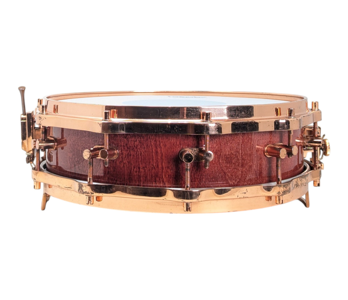 Pre Loved Sonor Hi-Lite Exclusive 14" x 4" Piccolo Snare Drum in Red Maple w/ Copper Fittings
