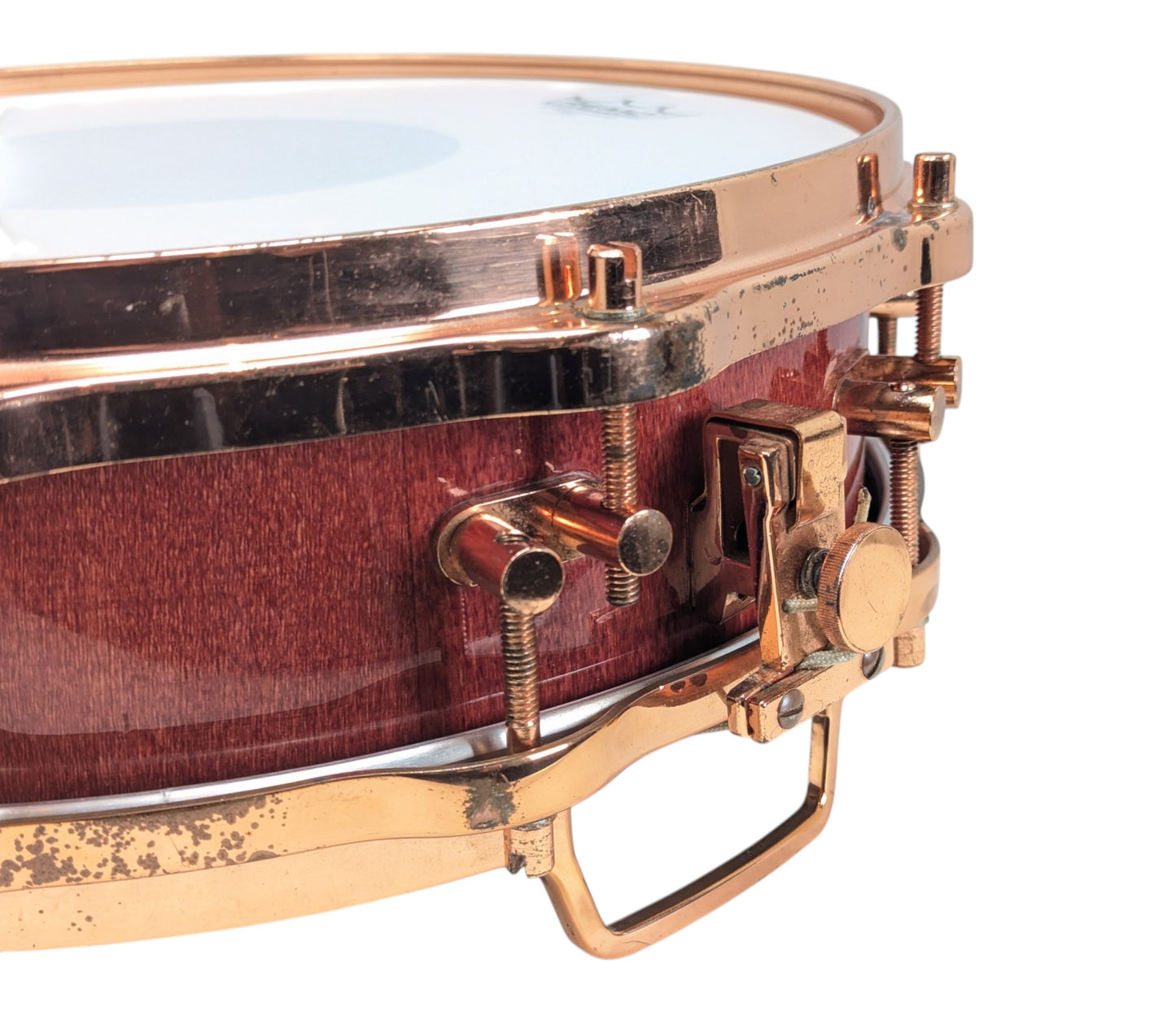 Pre Loved Sonor Hi-Lite Exclusive 14" x 4" Piccolo Snare Drum in Red Maple w/ Copper Fittings