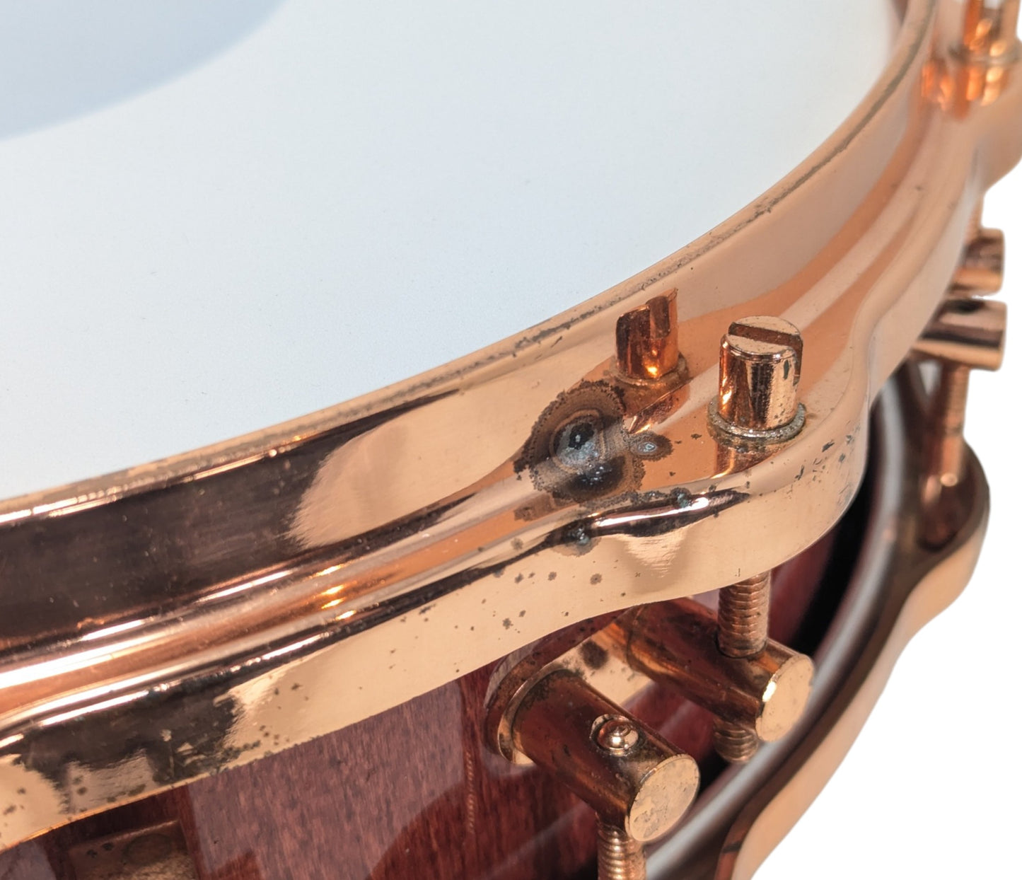 Pre Loved Sonor Hi-Lite Exclusive 14" x 4" Piccolo Snare Drum in Red Maple w/ Copper Fittings