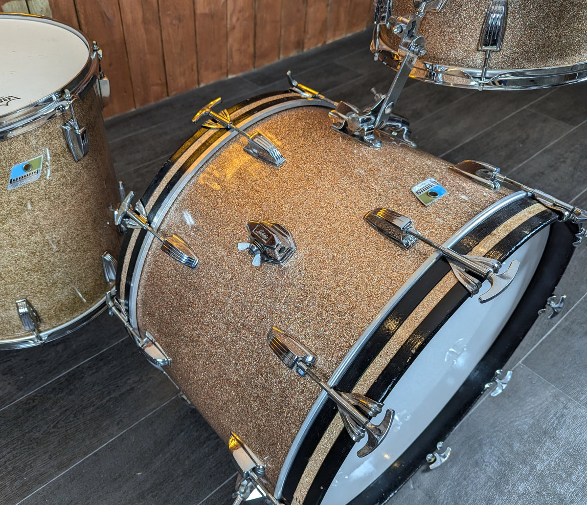 Pre Loved Vintage Ludwig 22" 3-Piece Shell Pack in Champagne Sparkle – Circa 1974
