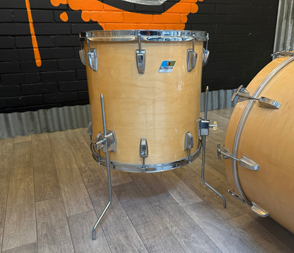 Pre Loved Vintage Ludwig 3 Piece Shell Pack In Maple Thermogloss Lacquer - Blue Olive Badge