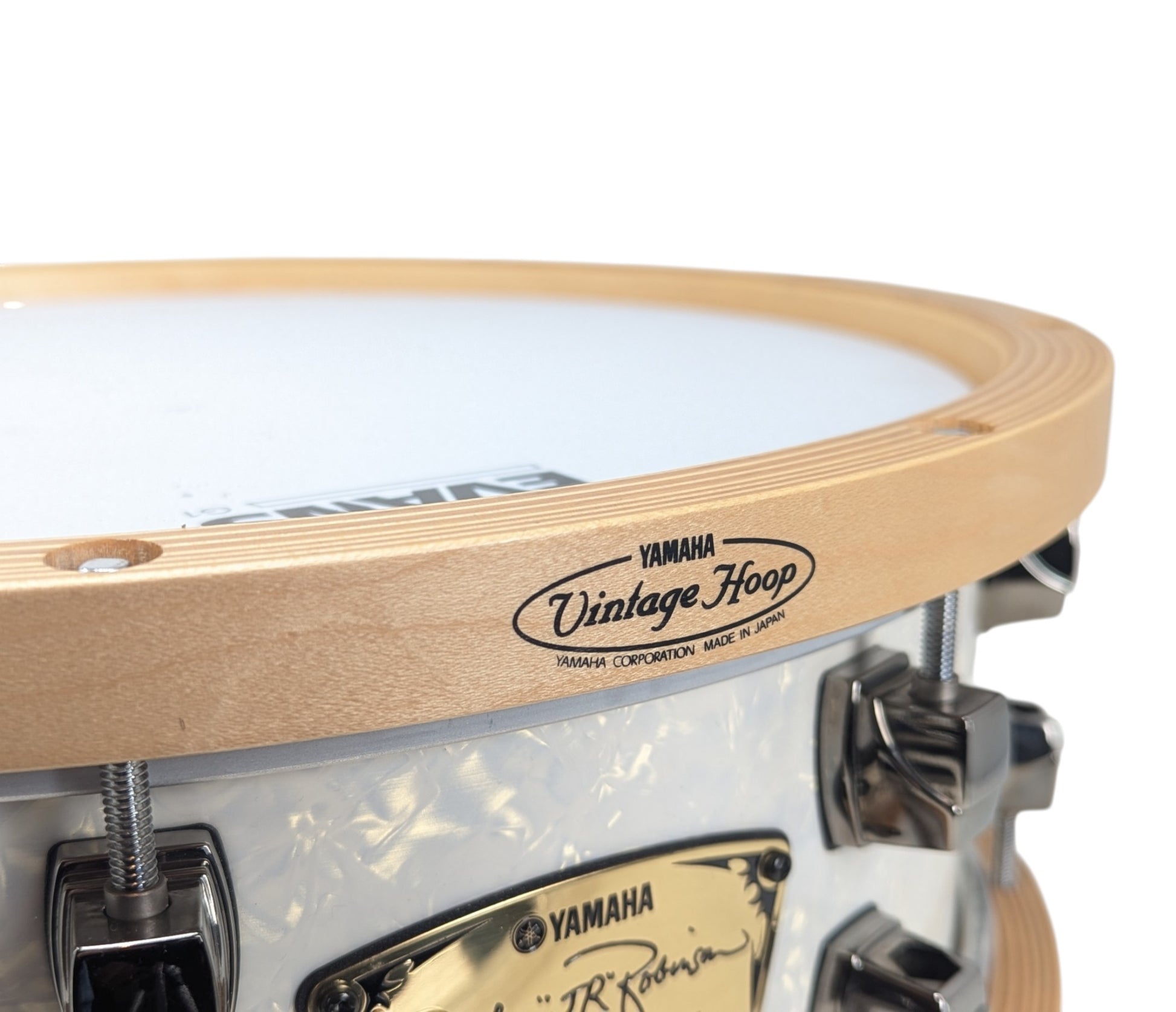 Pre Loved Yamaha 15" x 5" JR Robinson Signature Snare Drum w/ Wood Hoops - Signed By JR