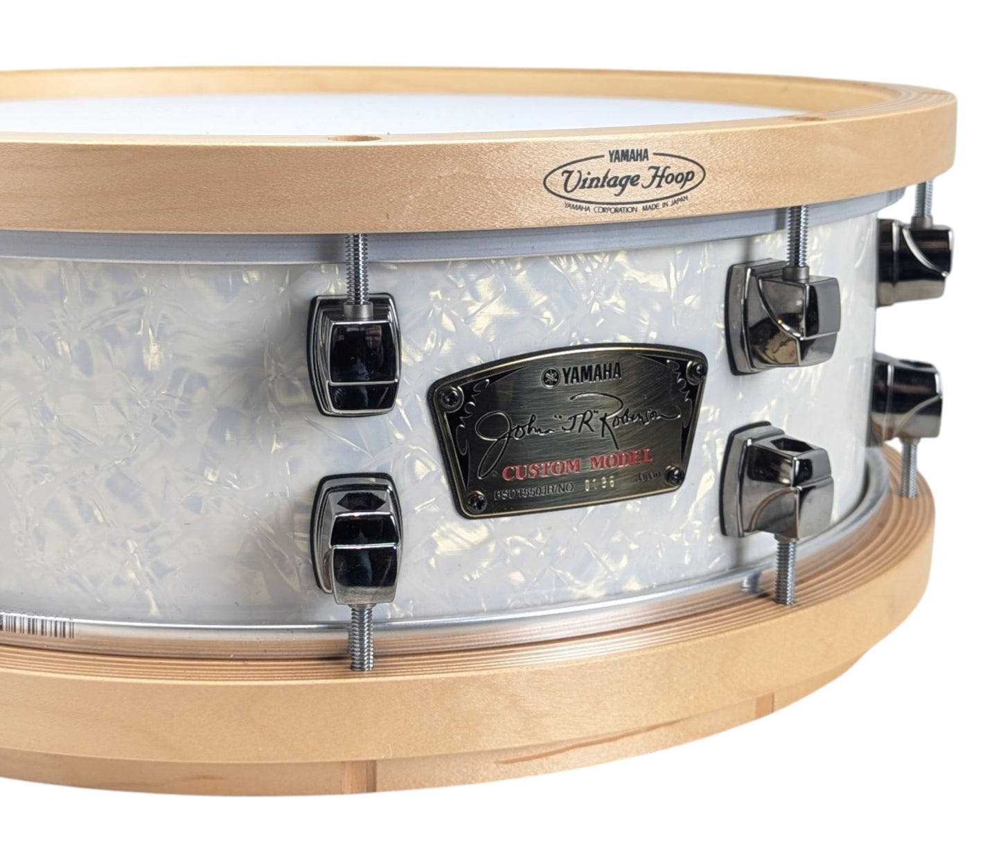 Pre Loved Yamaha 15" x 5" JR Robinson Signature Snare Drum w/ Wood Hoops - Signed By JR