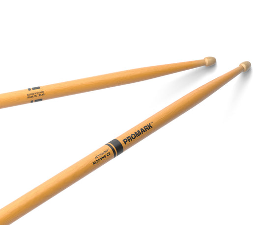 ProMark Rebound 2B ActiveGrip Clear Hickory Drumstick, Acorn Wood Tip
