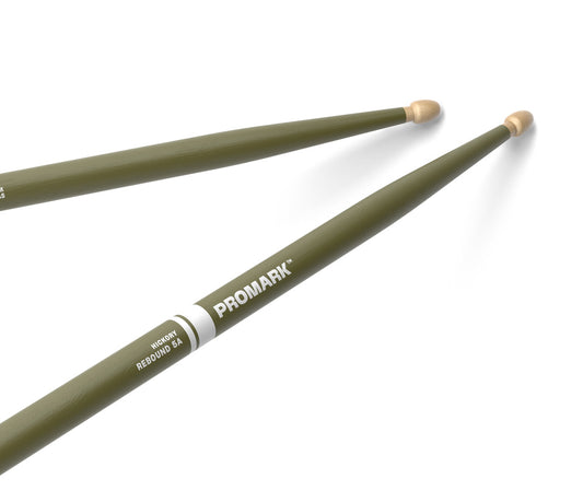 ProMark Rebound 5A Painted Green Hickory Drumstick, Acorn Wood Tip