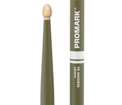 ProMark Rebound 5A Painted Green Hickory Drumstick, Acorn Wood Tip