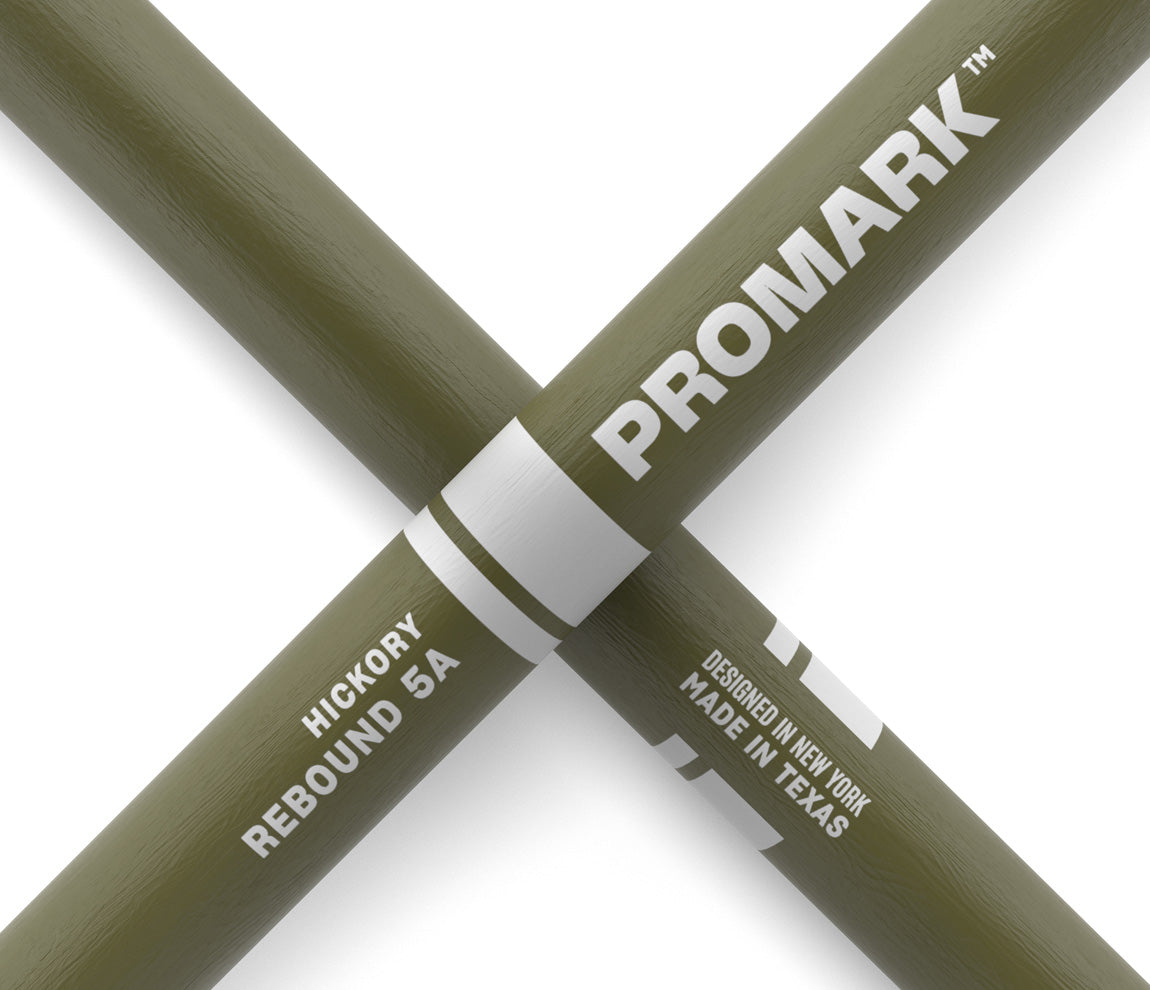 ProMark Rebound 5A Painted Green Hickory Drumstick, Acorn Wood Tip