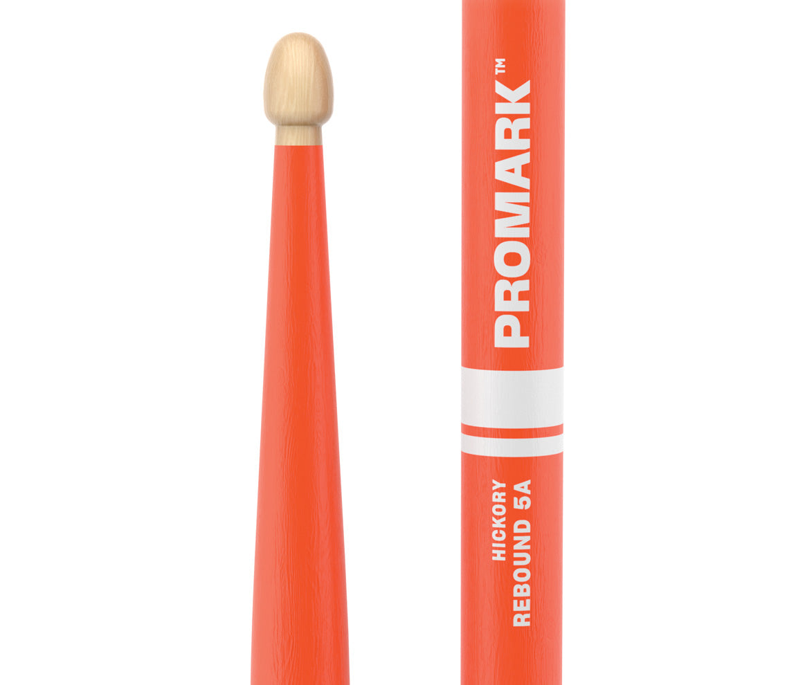 ProMark Rebound 5A Painted Orange Hickory Drumstick, Acorn Wood Tip