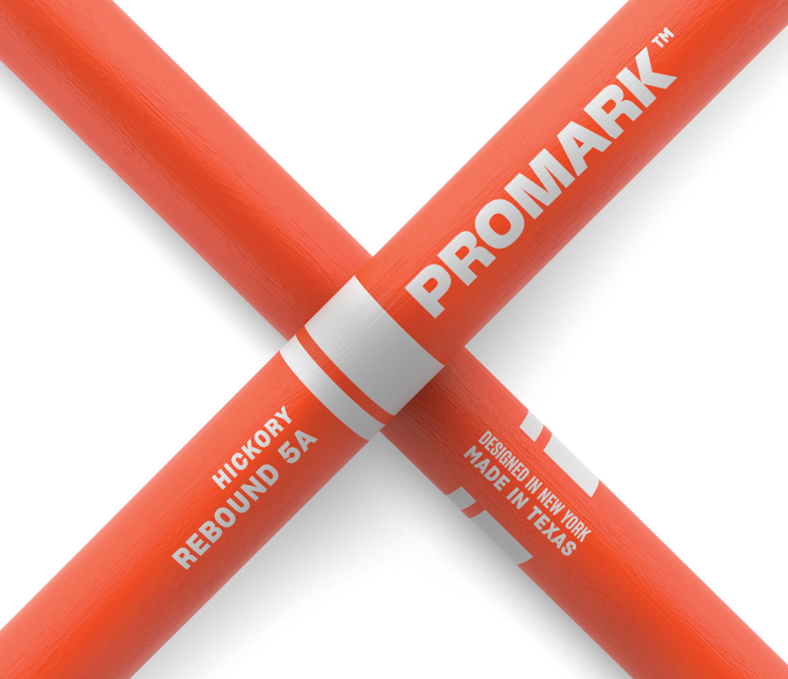 ProMark Rebound 5A Painted Orange Hickory Drumstick, Acorn Wood Tip
