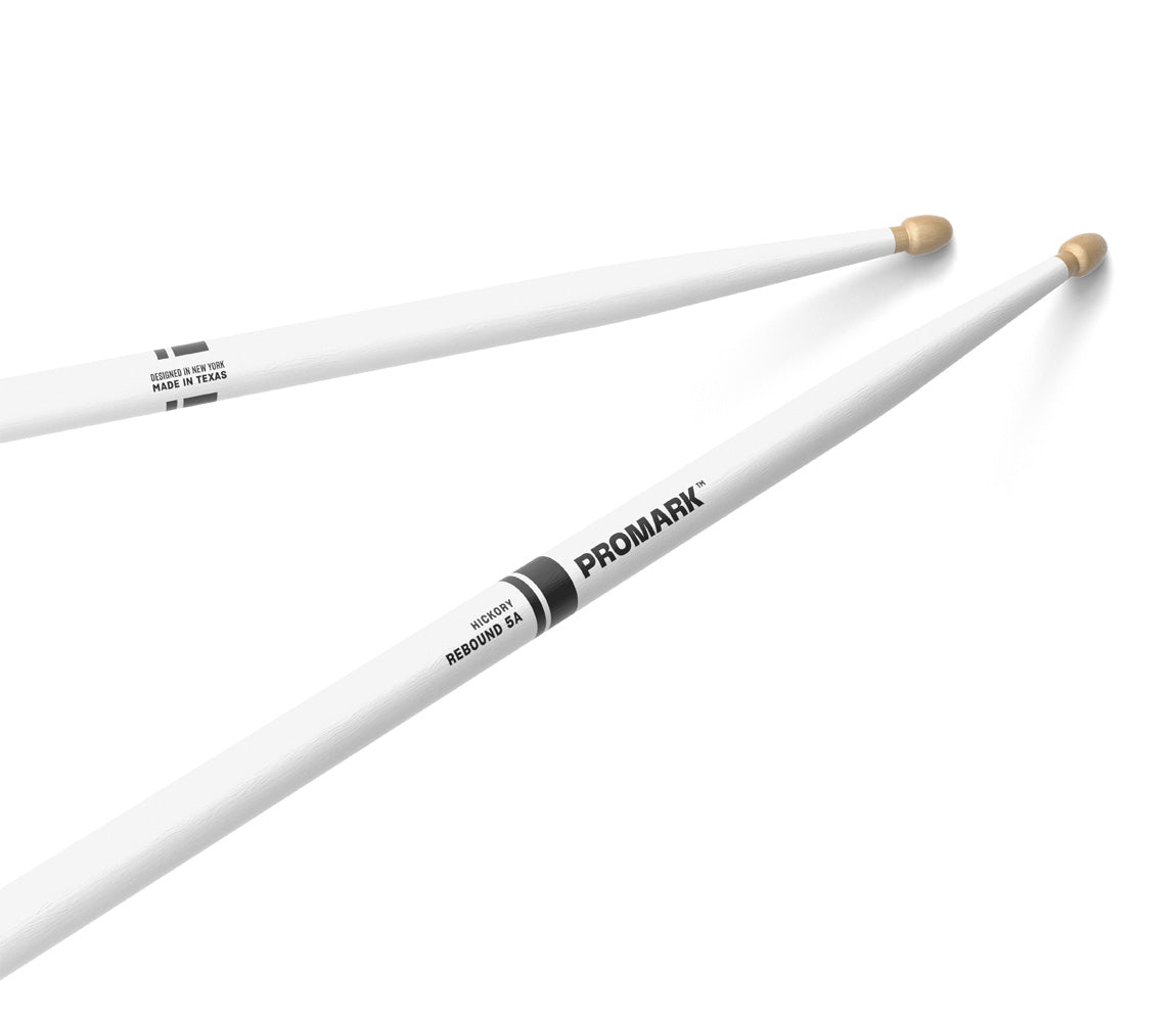 ProMark Rebound 5A Painted White Hickory Drumstick, Acorn Wood Tip
