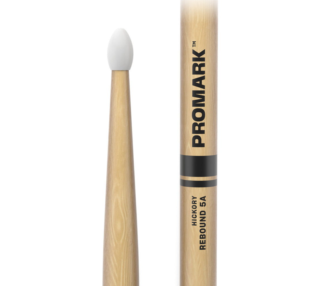 ProMark Rebound 5A Hickory Drumstick, Oval Nylon Tip