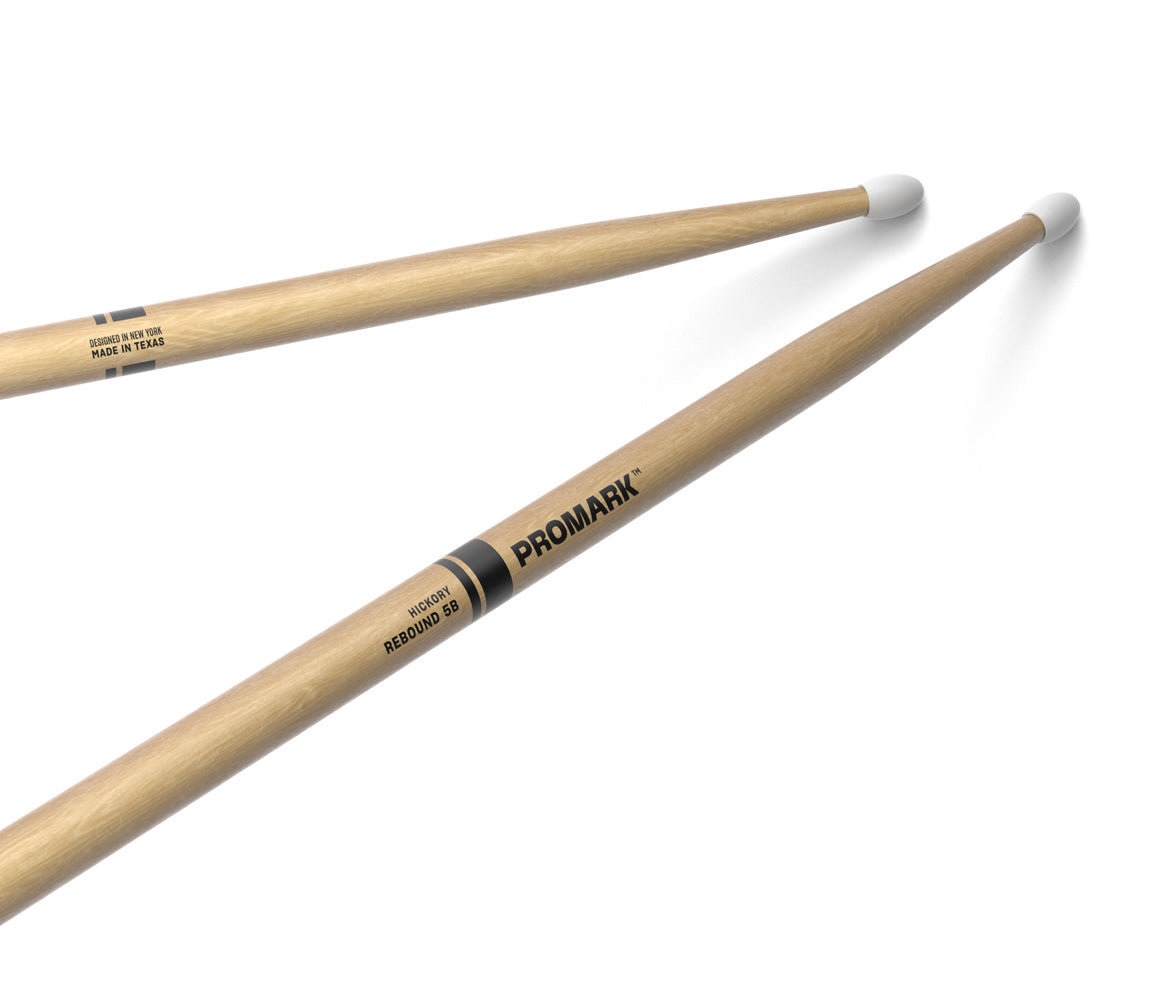 ProMark Rebound 5B Hickory Drumstick, Oval Nylon Tip