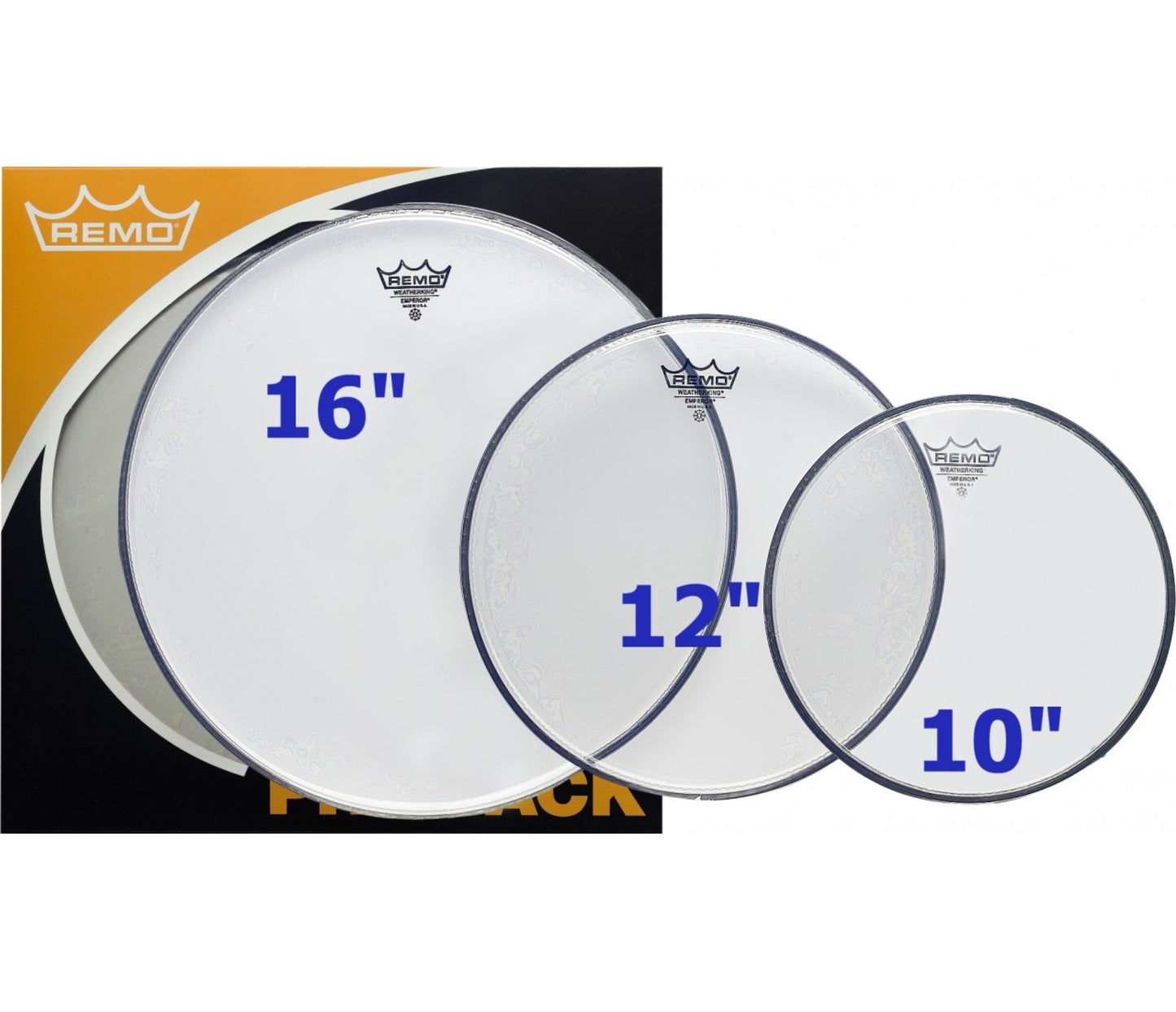 Remo Ambassador Clear Tom Pro Pack 10"/12"/16"