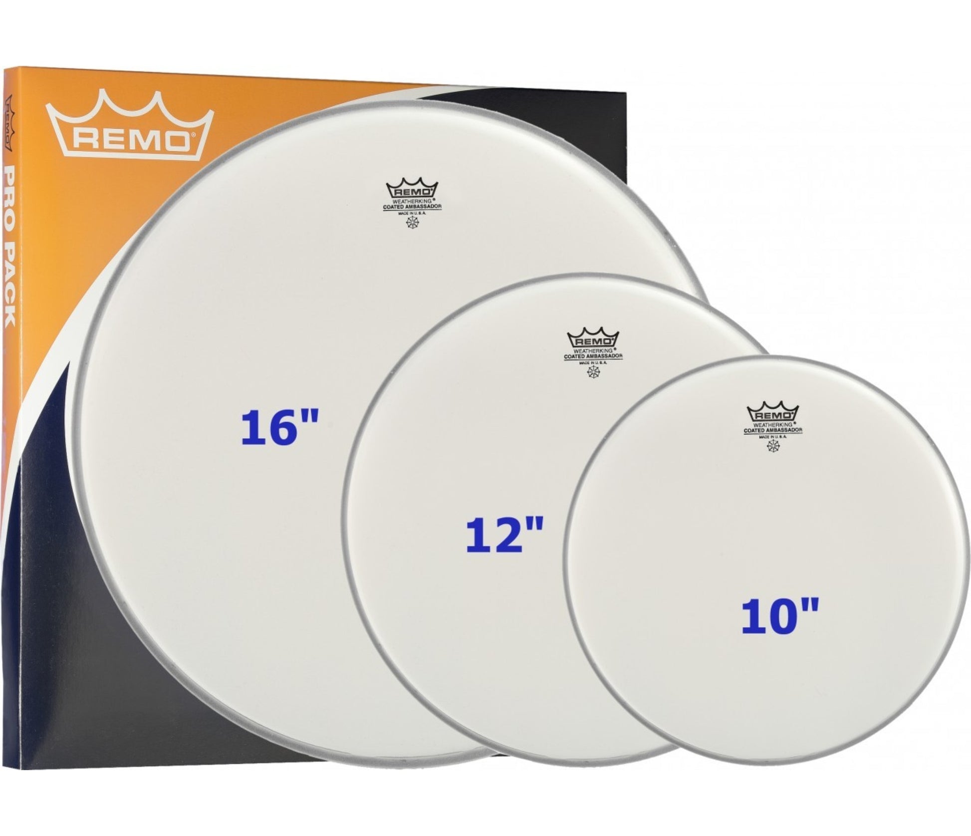 Remo Ambassador Coated Tom Pro Pack 10"/12"/16"