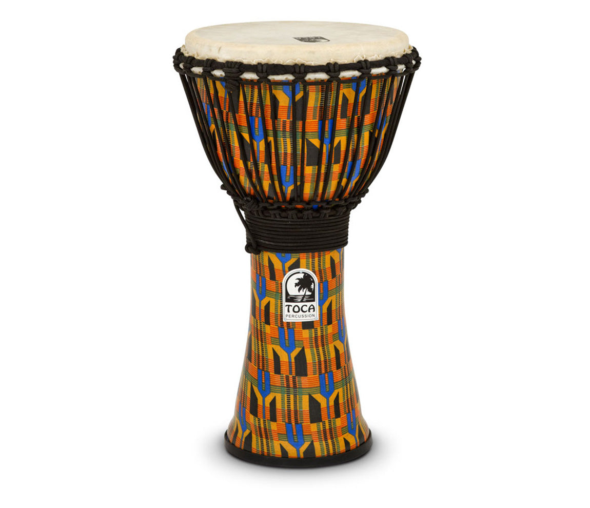 Toca Freestyle 10" Rope Tuned Djembe in Kente Cloth