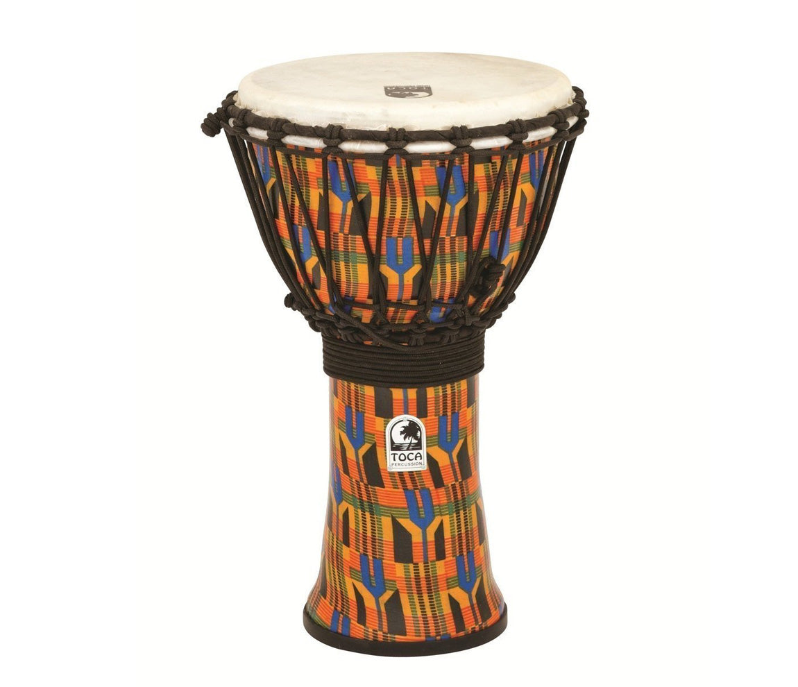 Toca Freestyle 9" Rope Tuned Djembe in Kente Cloth