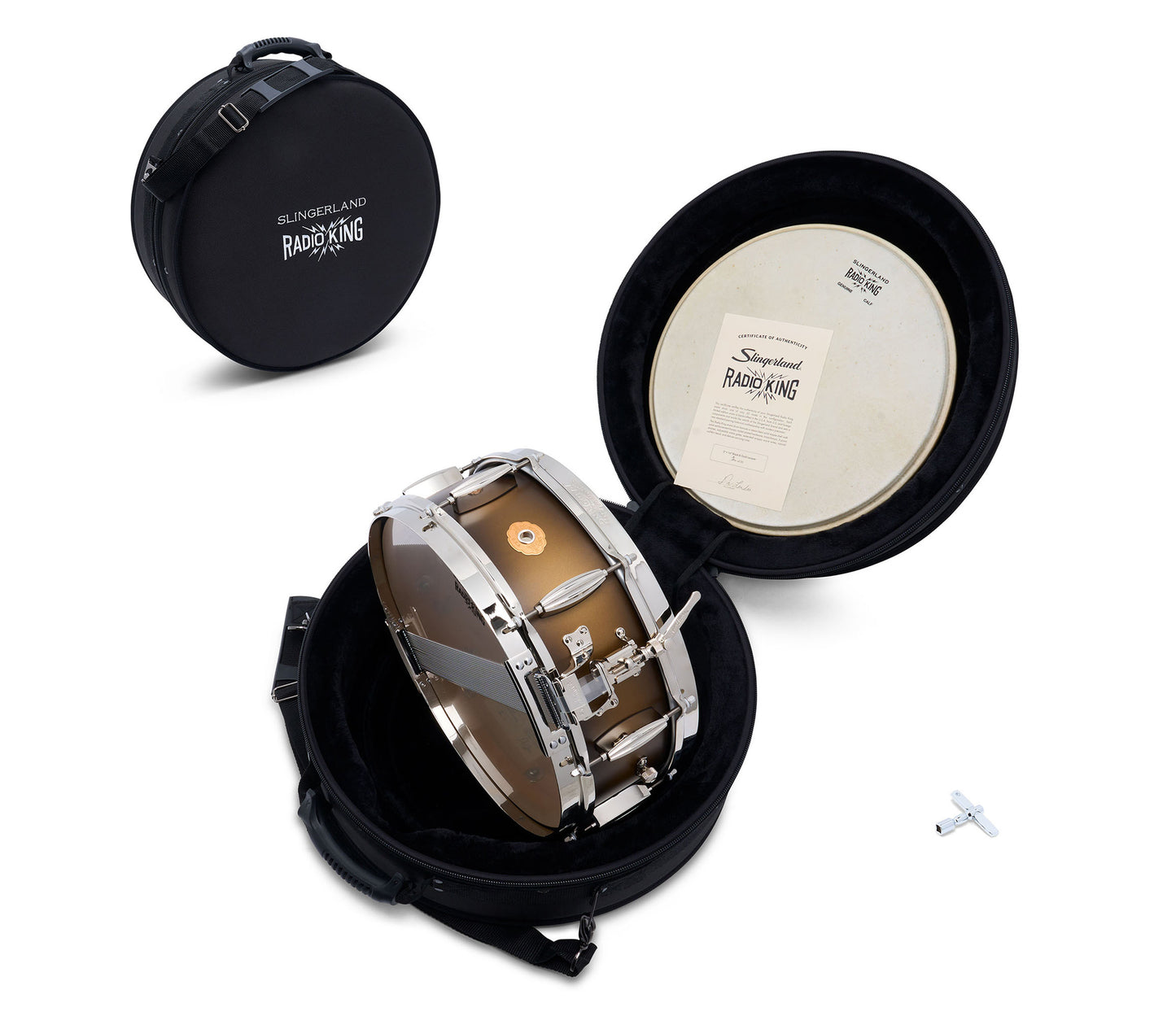 Slingerland Radio King Limited Edition 14" x 5" Snare Drum in Black & Gold Lacquer