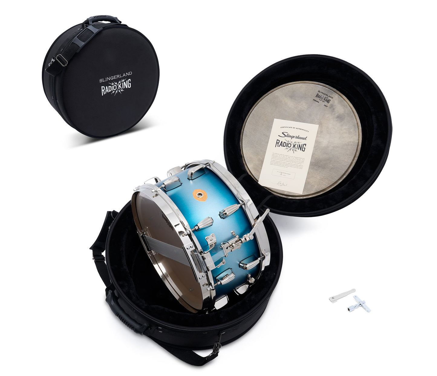 Slingerland Radio King Limited Edition 14" x 7" Snare Drum in Blue & Silver Lacquer