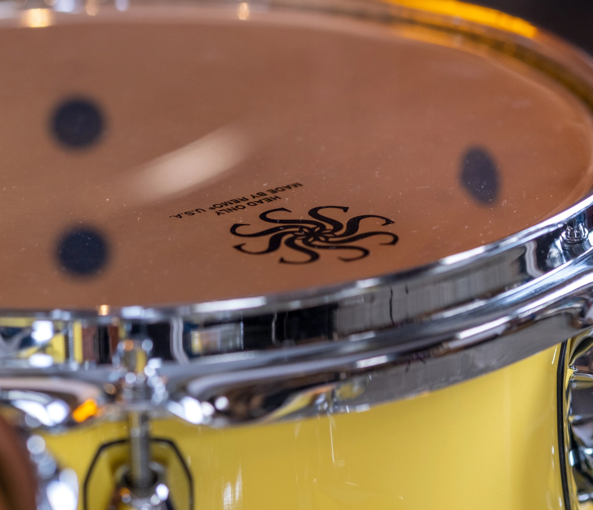 Sakae Evolved Gen2 tom shell and drumhead interior – detail