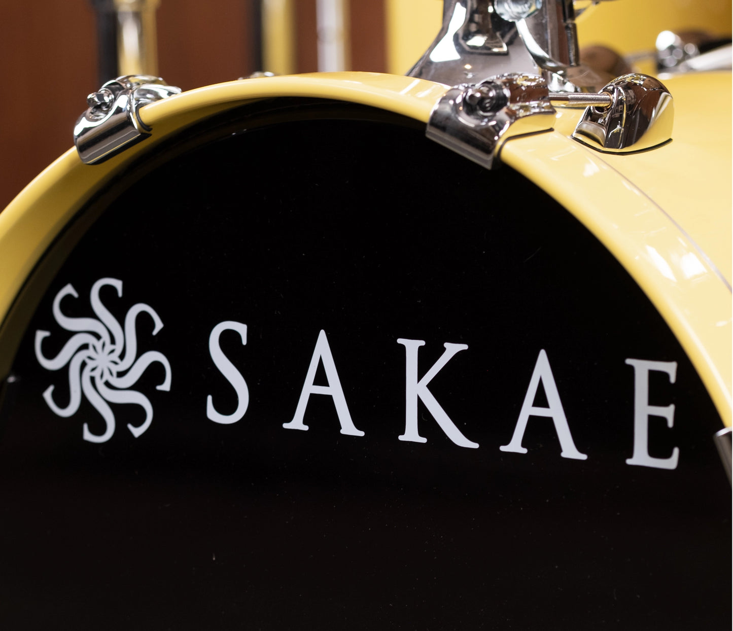 Sakae Evolved Gen2 18-inch bass drum resonant head with Sakae logo